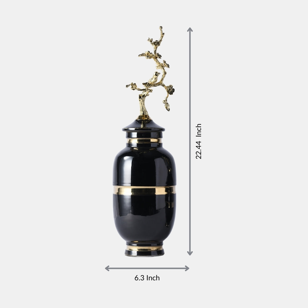 Gloden Midnight Bloom Decorative Vase