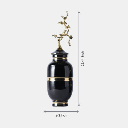 Gloden Midnight Bloom Decorative Vase