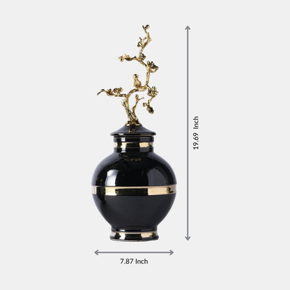 Gloden Midnight Bloom Decorative Vase