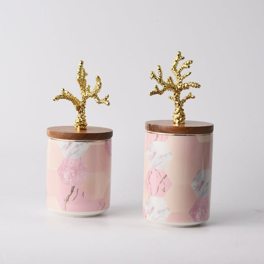 Blush Golden Grove Storage Jar