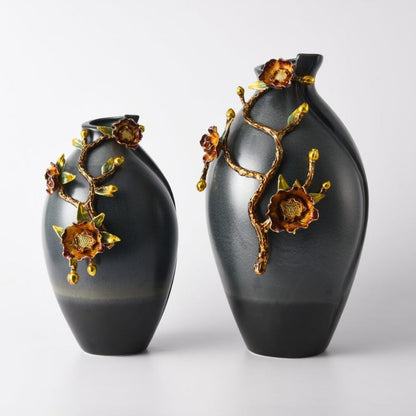 Ebony Blossom Enchantment Flower Vase