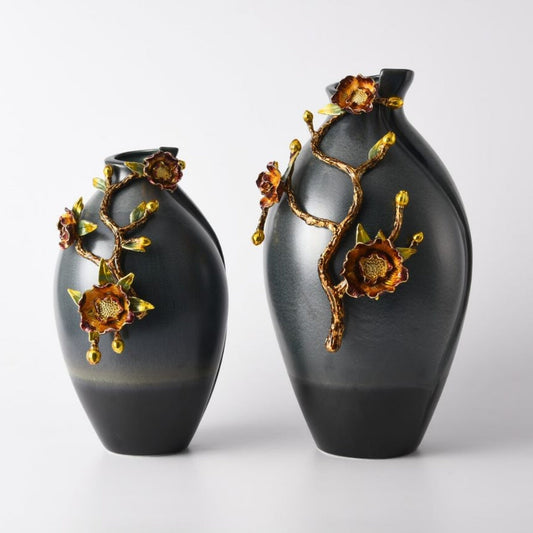 Ebony Blossom Enchantment Flower Vase