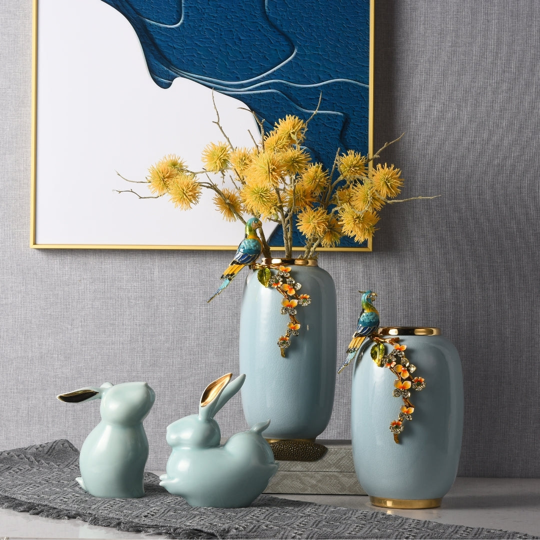 Peacock Breeze Flower Vase