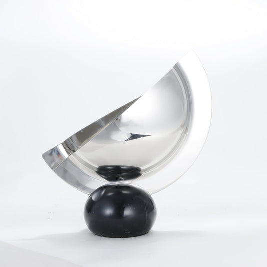 Black Marble & Steel Silver Elegance Vase