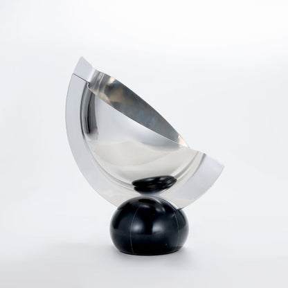 Black Marble & Steel Silver Elegance Vase