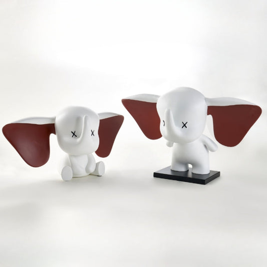 Majestic Ivory White Resin Elephant Sculpture