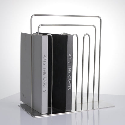 Modern Minimalism Silver Stainless Steel Magazine Holder