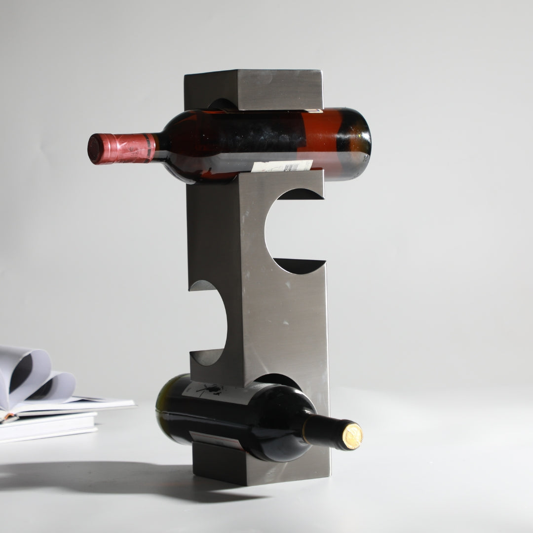 Silver Stainless Steel Wine Connoisseurs Haven Wine Rack