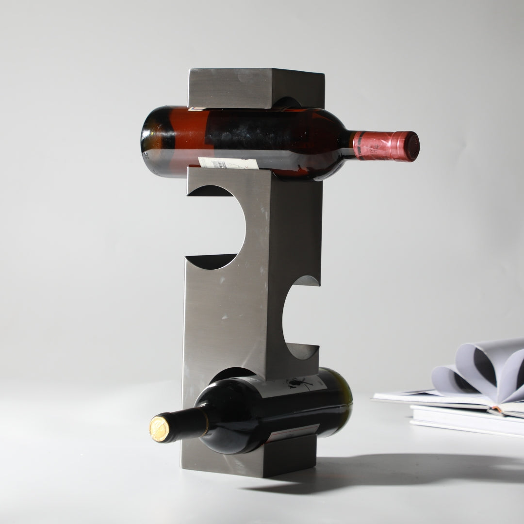 Silver Stainless Steel Wine Connoisseurs Haven Wine Rack