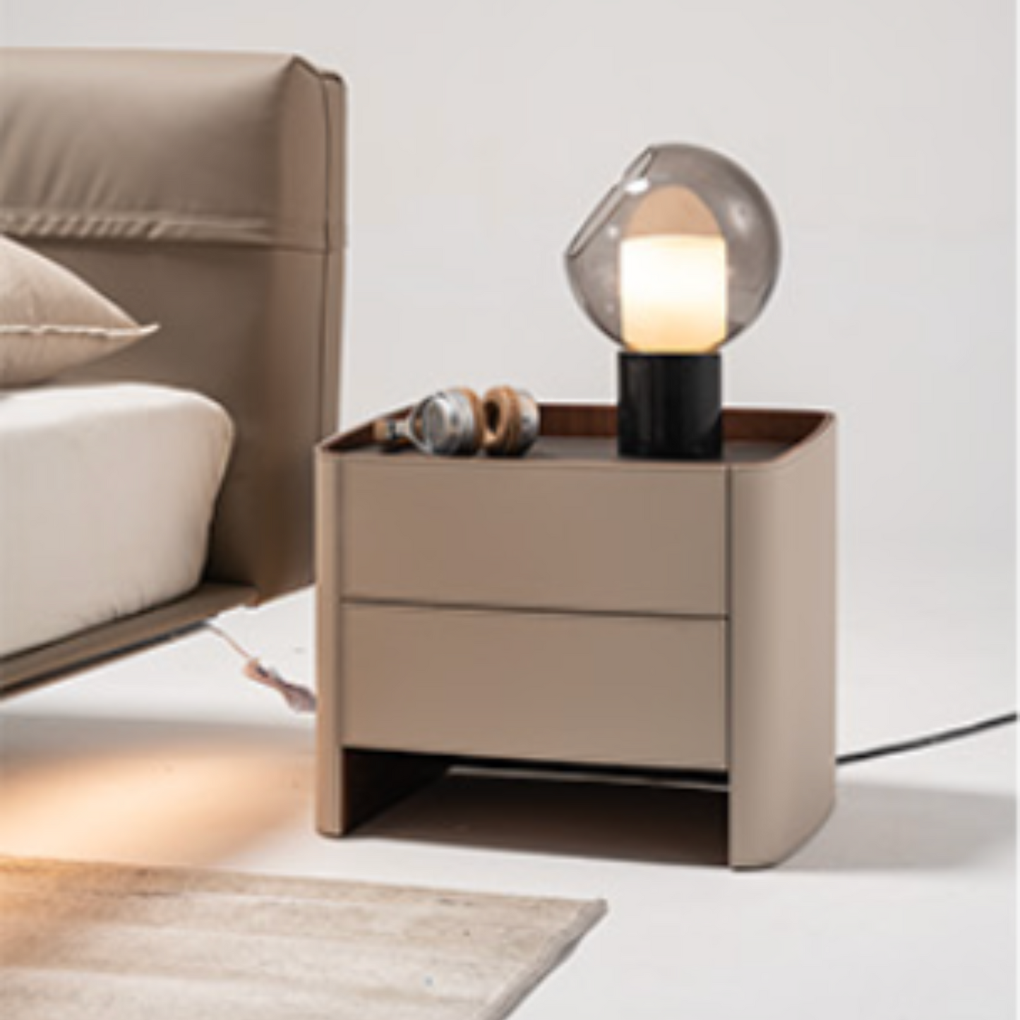 Raffle Beadside Table - Roasted Cashew