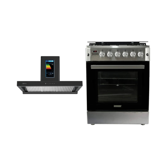 Carysil 60 cm Wall Mounted Chimney Energy Saving Chimney Berlin 60 + Carysil Cooking Range FSCR 01