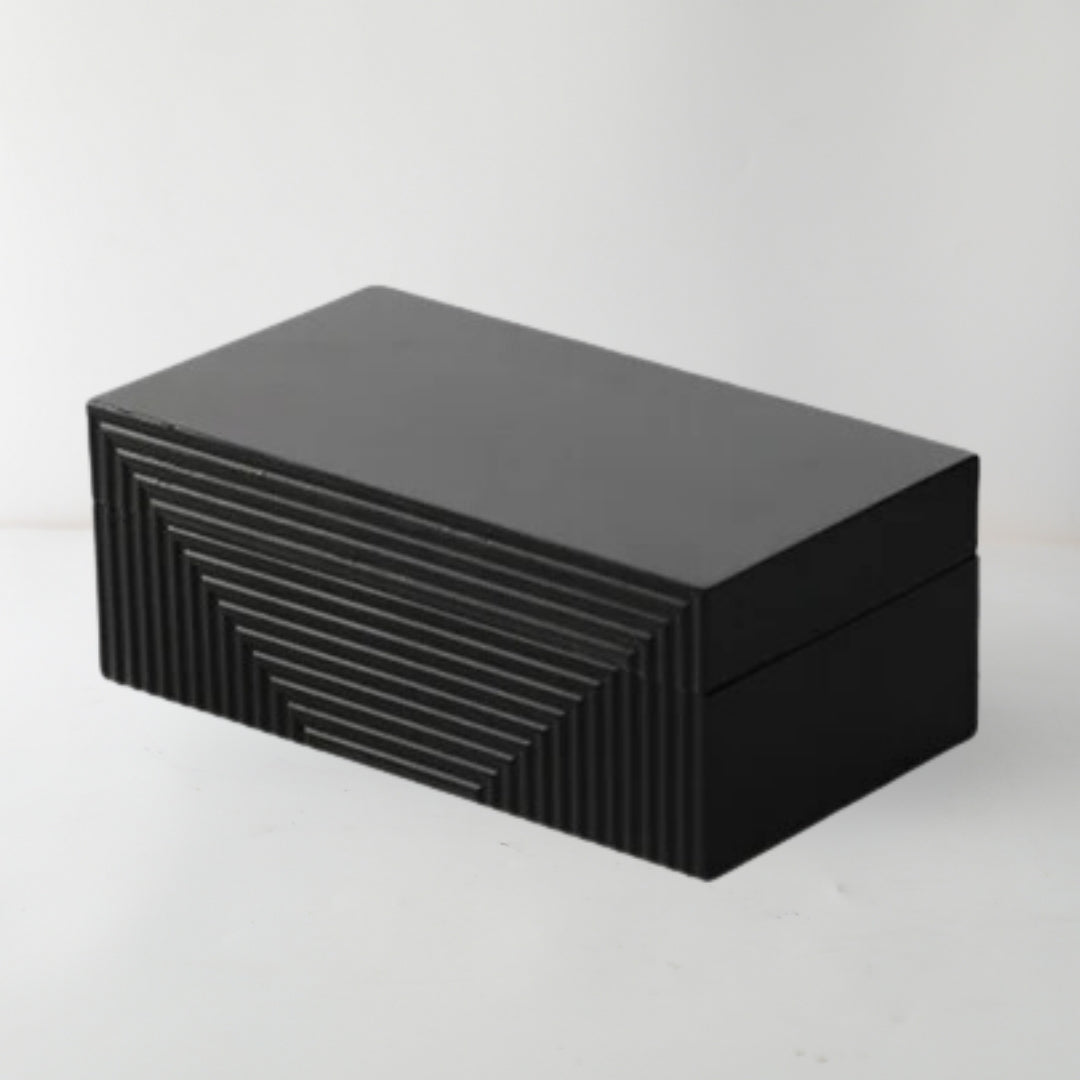 Contemporary Black Resin Storage Box