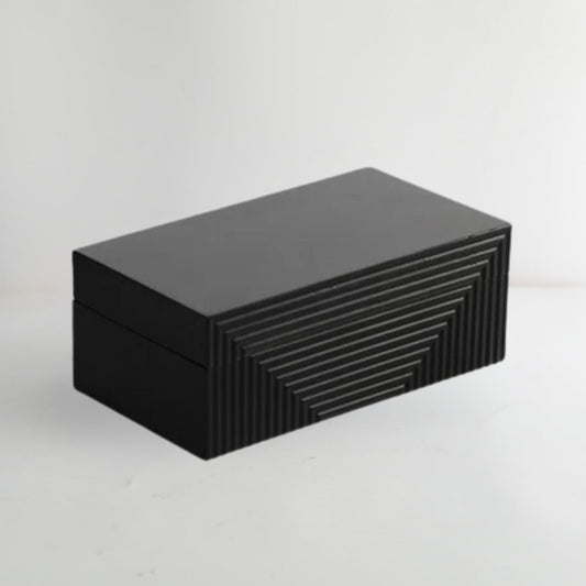 Contemporary Black Resin Storage Box