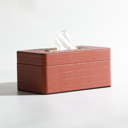 Crimson Leather Tissue Holder