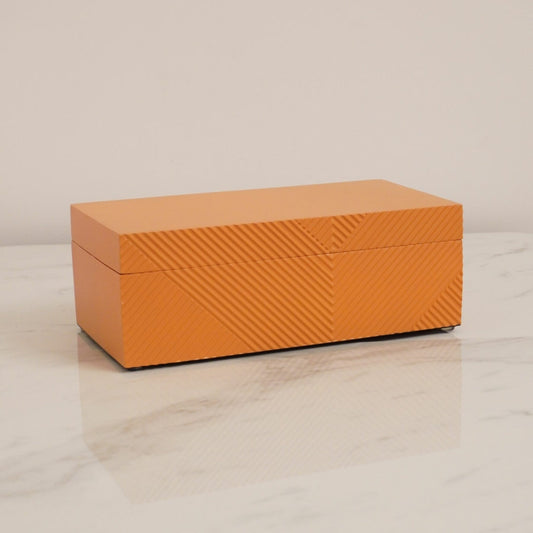 Sleek Orange Resin Storage Box