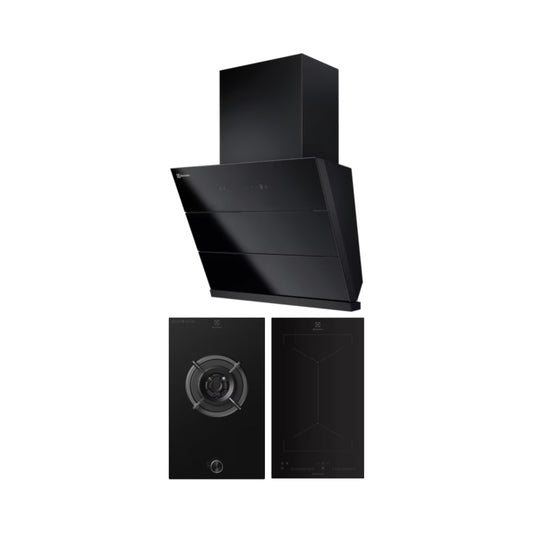 Electrolux 60 cm Wall Mounted Chimney UltimateTaste 700 Series ECS6941GB + Electrolux 31 cm 1 Burner Hob UltimateTaste 300 EHG3141BC + Electrolux 2 Zones Induction Hob EHI3251BE