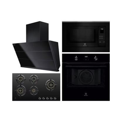 Electrolux Built In Oven With Air Fryer UltimateTaste 500 KOIGH00KA2 + Electrolux Built-In Microwave UltimateTaste 500 EMSB25XG + Electrolux 90 cm Wall Mounted Chimney UltimateTaste 700 Series ECS9941GB + Electrolux 90 cm 5 Burner Hob UltimateTaste 300 EHG9530BC