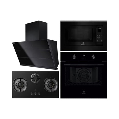 Electrolux Built In Oven With Air Fryer UltimateTaste 500 KOIGH00KA2 + Electrolux Built-In Microwave UltimateTaste 500 EMSB25XG + Electrolux 90 cm Wall Mounted Chimney UltimateTaste 700 Series ECS9941GB + Electrolux 90 cm 3 Burner Hob UltimateTaste 700 EHG9351BC