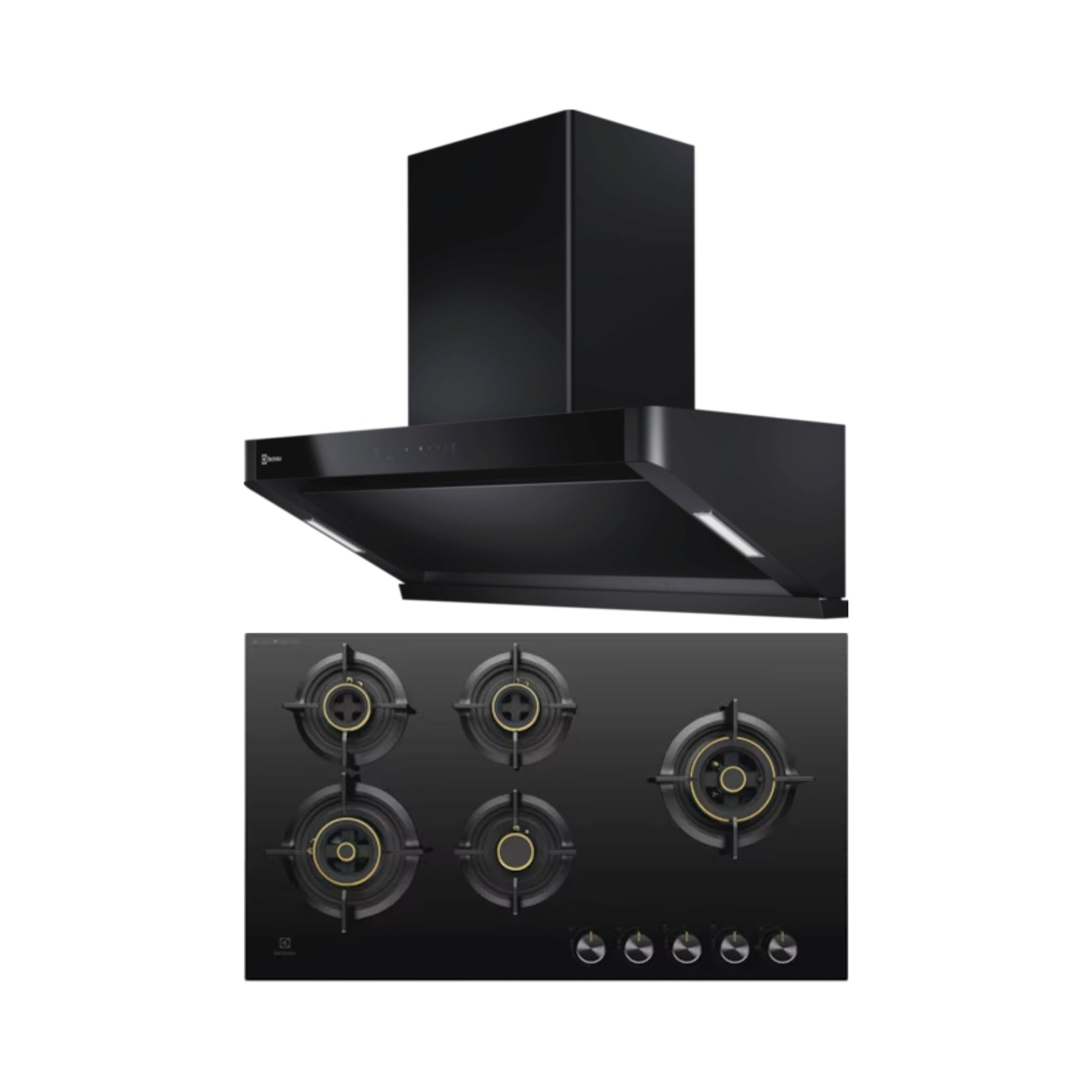 Electrolux 90 cm Wall Mounted Chimney UltimateTaste 700 Series ECS9939KB + Electrolux 90 cm 5 Burner Hob UltimateTaste 300 EHG9530BC