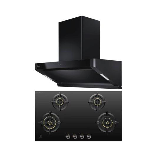 Electrolux 90 cm Wall Mounted Chimney UltimateTaste 700 Series ECS9939KB + Electrolux 90 cm 4 Burner Hob UltimateTaste 300 EHG9430BCI