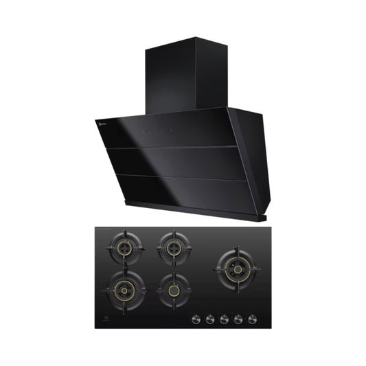 Electrolux 90 cm Wall Mounted Chimney UltimateTaste 700 Series ECS9941GB + Electrolux 90 cm 5 Burner Hob UltimateTaste 300 EHG9530BC