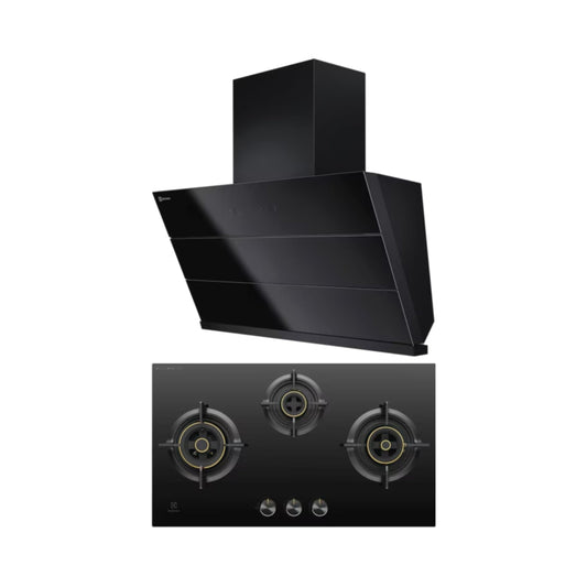 Electrolux 90 cm Wall Mounted Chimney UltimateTaste 700 Series ECS9941GB + Electrolux 78 cm 3 Burner Hob UltimateTaste 300 EHG7330BC