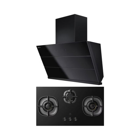 Electrolux 90 cm Wall Mounted Chimney UltimateTaste 700 Series ECS9941GB + Electrolux 90 cm 3 Burner Hob UltimateTaste 700 EHG9351BC