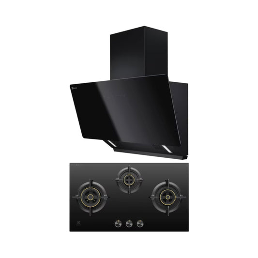 Electrolux 90 cm Wall Mounted Chimney UltimateTaste 700 Series ECS9931GB + Electrolux 78 cm 3 Burner Hob UltimateTaste 300 EHG7330BC