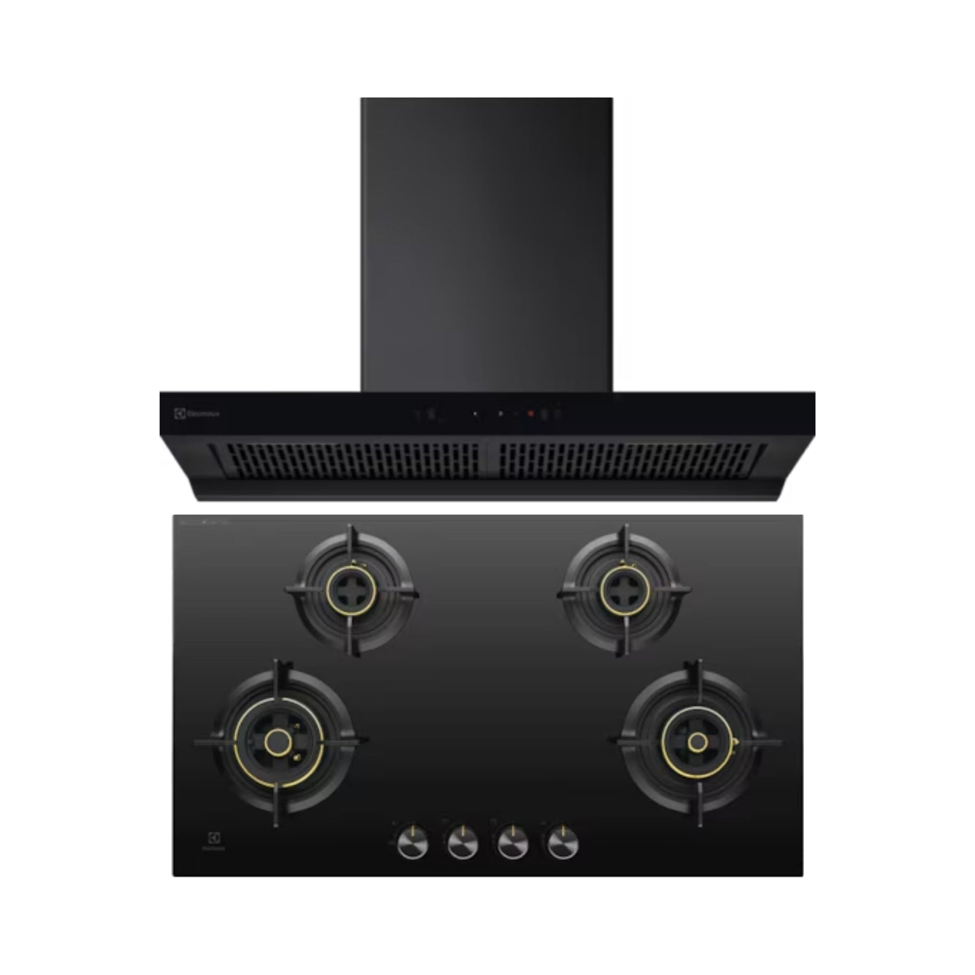 Electrolux 90 cm Wall Mounted Chimney UltimateTaste 700 Series ECT9841KB + Electrolux 90 cm 4 Burner Hob UltimateTaste 300 EHG9430BCI
