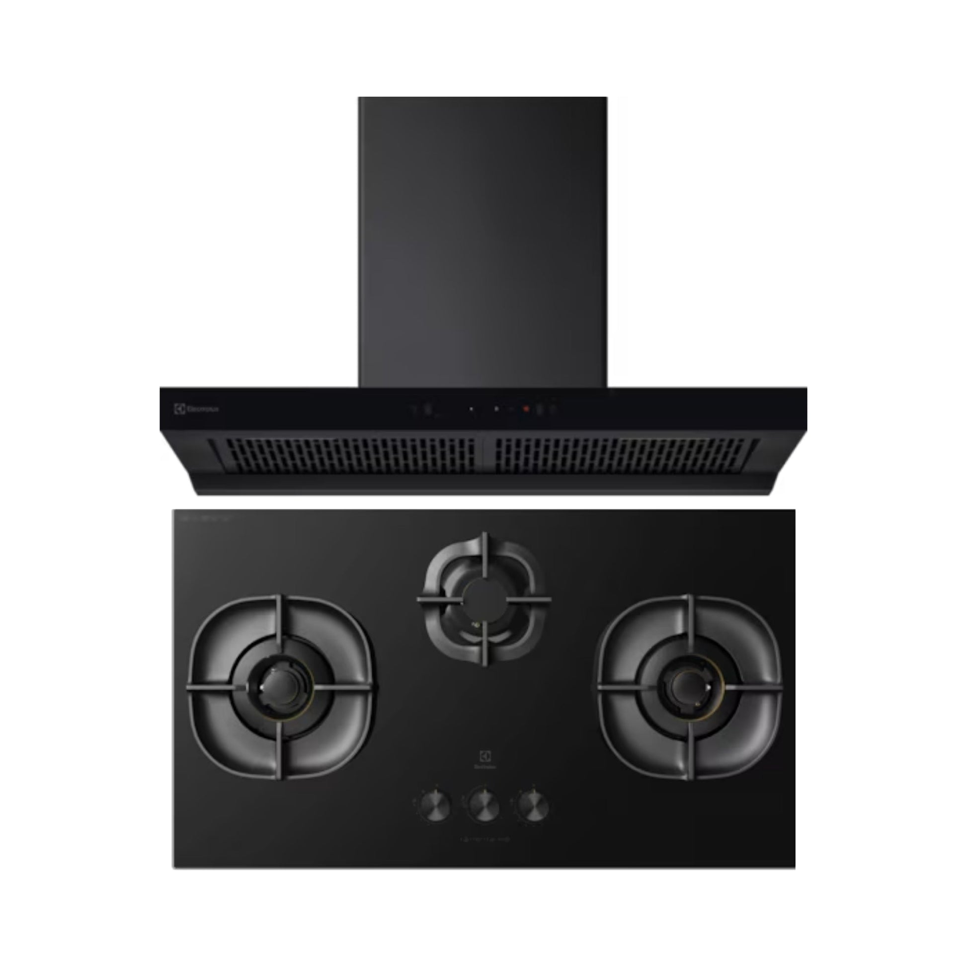 Electrolux 90 cm Wall Mounted Chimney UltimateTaste 700 Series ECT9841KB + Electrolux 90 cm 3 Burner Hob UltimateTaste 700 EHG9351BC