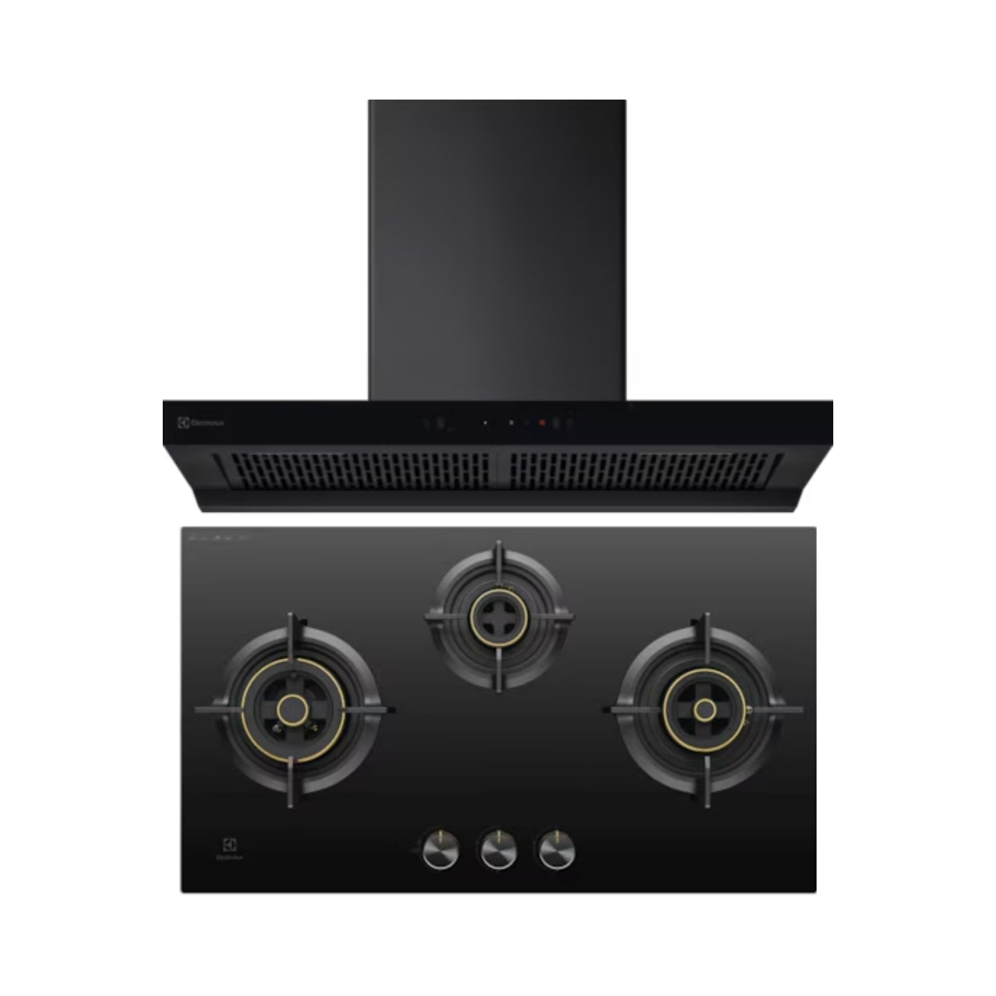 Electrolux 90 cm Wall Mounted Chimney UltimateTaste 700 Series ECT9841KB + Electrolux 78 cm 3 Burner Hob UltimateTaste 300 EHG7330BC