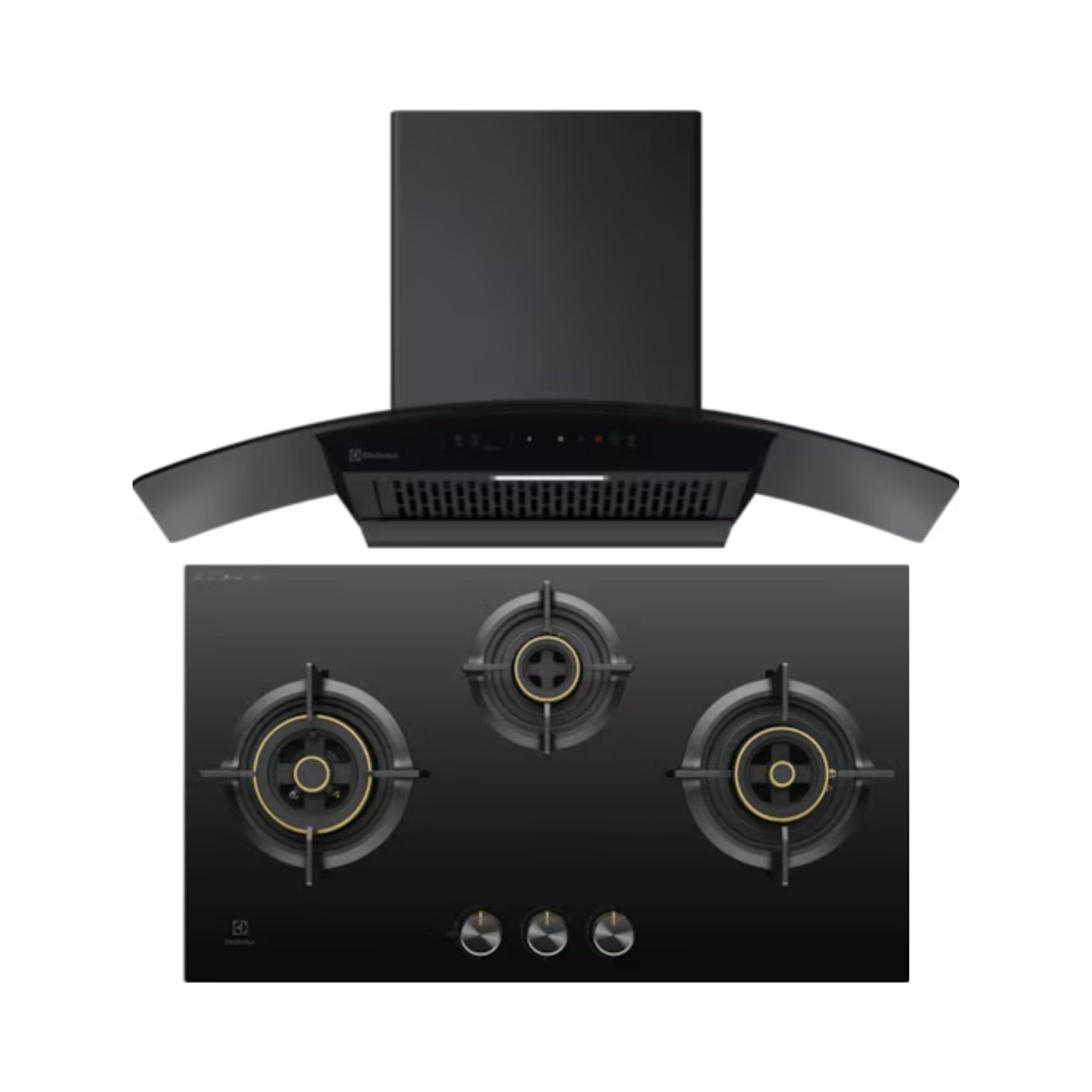 Electrolux 90 cm Wall Mounted Chimney UltimateTaste 700 Series ECC9841GB + Electrolux 78 cm 3 Burner Hob UltimateTaste 300 EHG7330BC