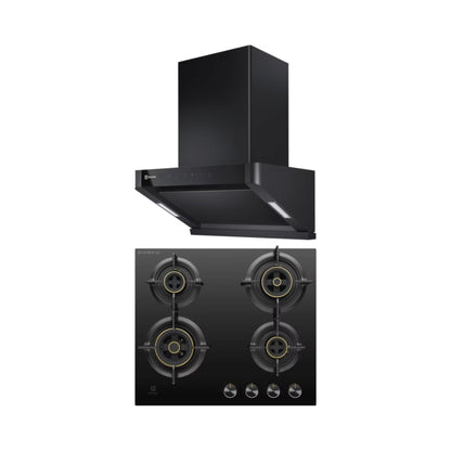 Electrolux 60 cm Wall Mounted Chimney UltimateTaste 700 Series ECS6939KB + Electrolux 60 cm 4 Burner Hob UltimateTaste 300 EHG6430BC