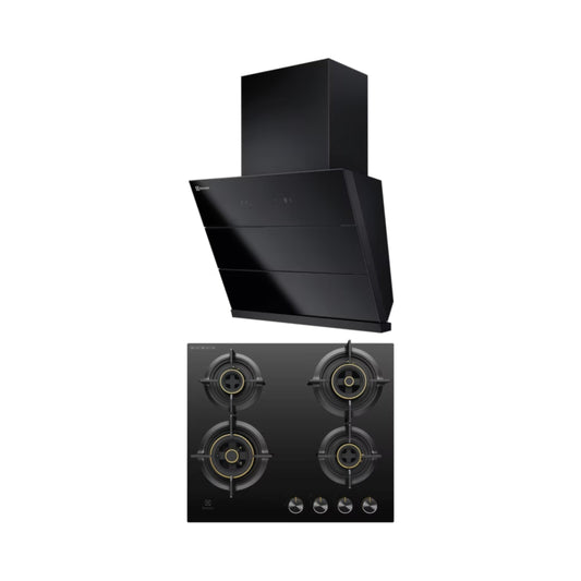 Electrolux 60 cm Wall Mounted Chimney UltimateTaste 700 Series ECS6941GB + Electrolux 60 cm 4 Burner Hob UltimateTaste 300 EHG6430BC