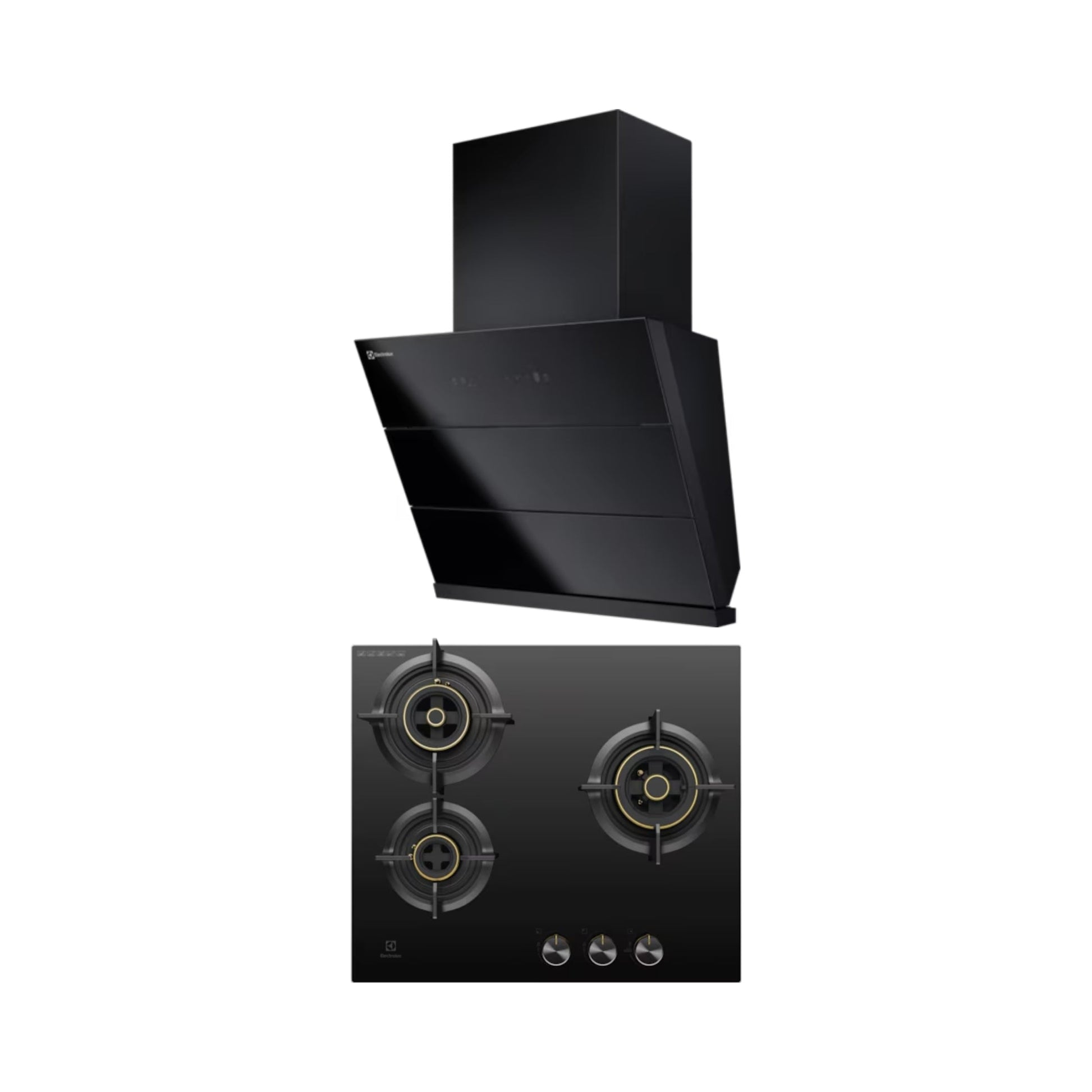 Electrolux 60 cm Wall Mounted Chimney UltimateTaste 700 Series ECS6941GB + Electrolux 60 cm 3 Burner Hob UltimateTaste 300 EHG6330BC