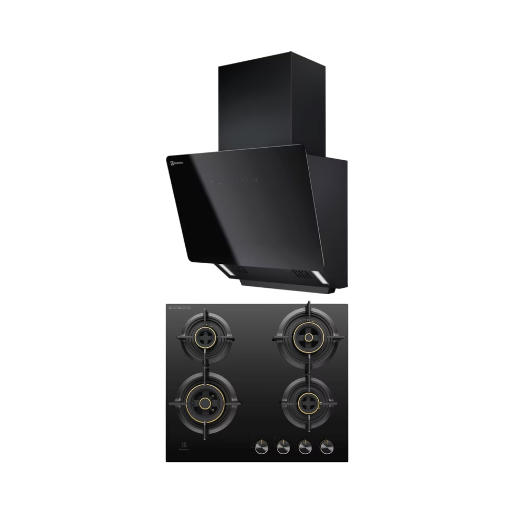 Electrolux 60 cm Wall Mounted Chimney UltimateTaste 700 Series ECS6931GB + Electrolux 60 cm 4 Burner Hob UltimateTaste 300 EHG6430BC