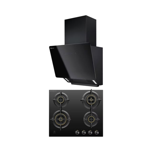 Electrolux 60 cm Wall Mounted Chimney UltimateTaste 700 Series ECS6931GB + Electrolux 60 cm 4 Burner Hob UltimateTaste 300 EHG6430BC