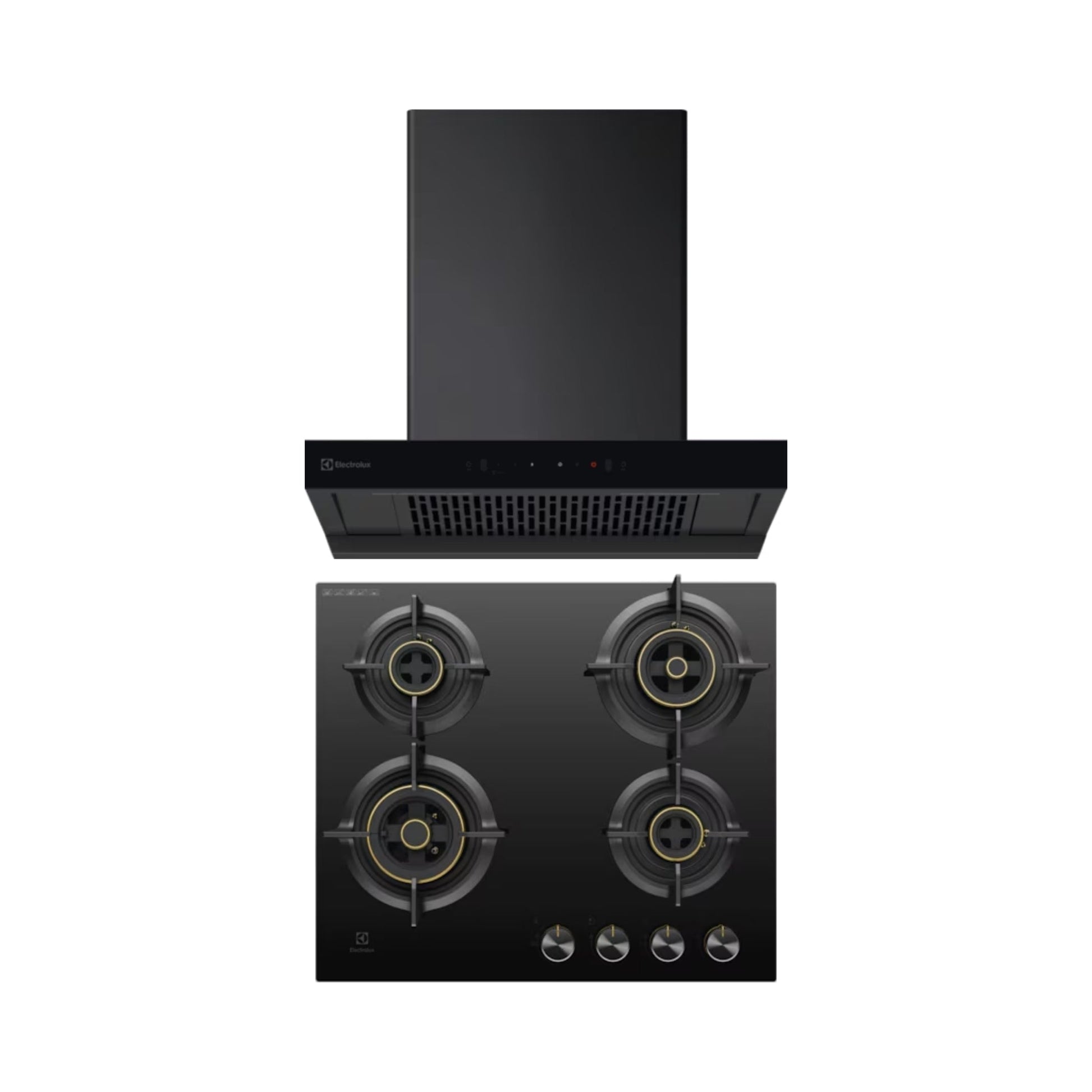 Electrolux 60 cm Wall Mounted Chimney UltimateTaste 700 Series ECT6841KB + Electrolux 60 cm 4 Burner Hob UltimateTaste 300 EHG6430BC
