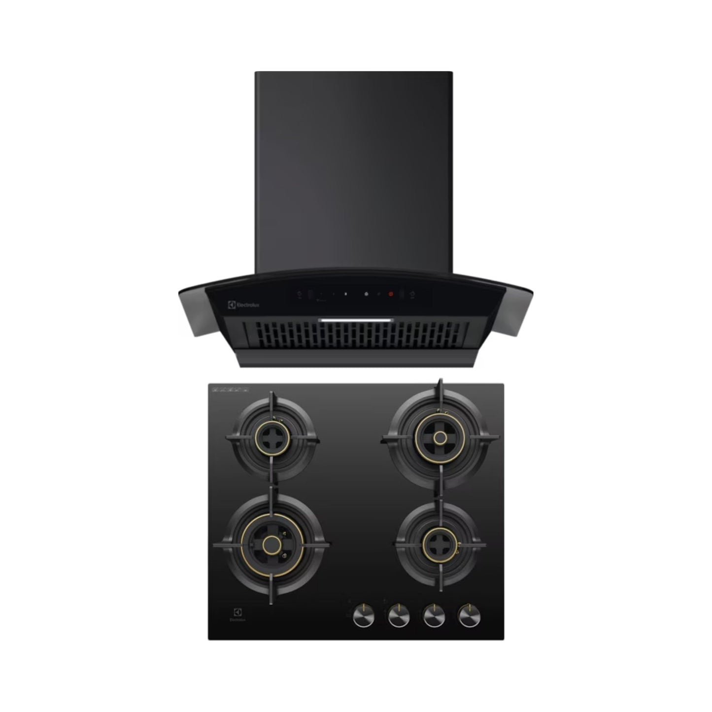 Electrolux 60 cm Wall Mounted Chimney UltimateTaste 700 Series ECC6841GB + Electrolux 60 cm 4 Burner Hob UltimateTaste 300 EHG6430BC