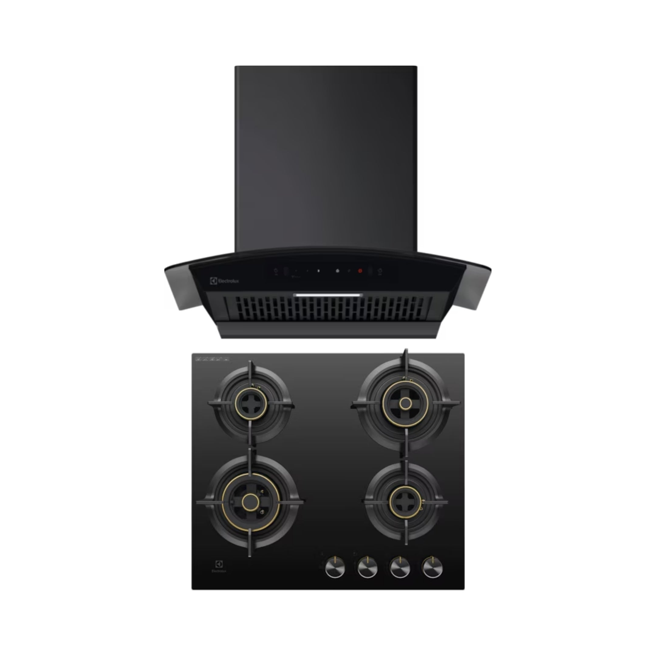 Electrolux 60 cm Wall Mounted Chimney UltimateTaste 700 Series ECC6841GB + Electrolux 60 cm 4 Burner Hob UltimateTaste 300 EHG6430BC