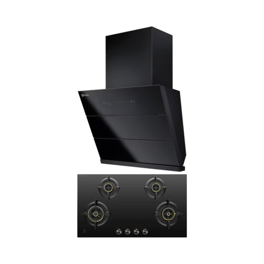 Electrolux 60 cm Wall Mounted Chimney UltimateTaste 700 Series ECS6932KB + Electrolux 90 cm 4 Burner Hob UltimateTaste 300 EHG9430BCI