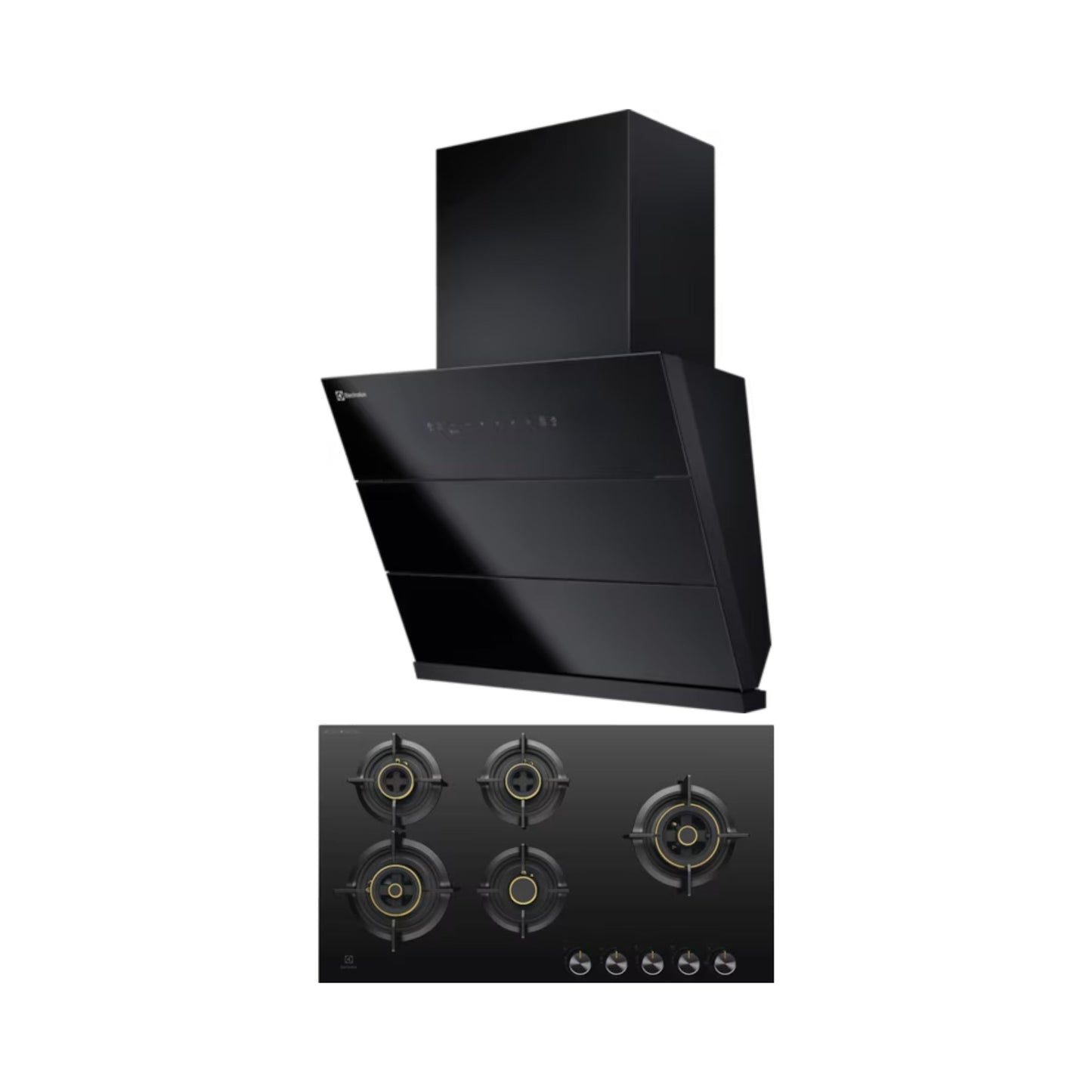 Electrolux 60 cm Wall Mounted Chimney UltimateTaste 700 Series ECS6932KB + Electrolux 90 cm 5 Burner Hob UltimateTaste 300 EHG9530BC