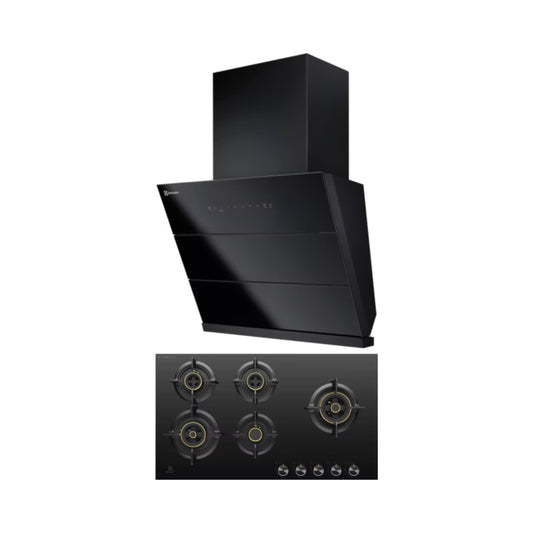 Electrolux 60 cm Wall Mounted Chimney UltimateTaste 700 Series ECS6932KB + Electrolux 90 cm 5 Burner Hob UltimateTaste 300 EHG9530BC