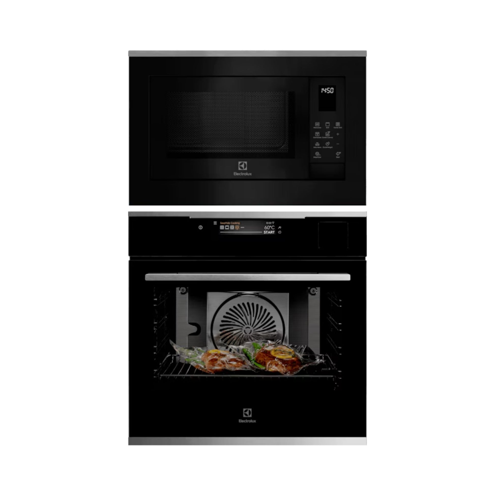 Electrolux Built In Oven with Full Steam Function UltimateTaste 900 KOAAS31X + Electrolux Built-In Convection Microwave UltimateTaste 700 EMSB25XC