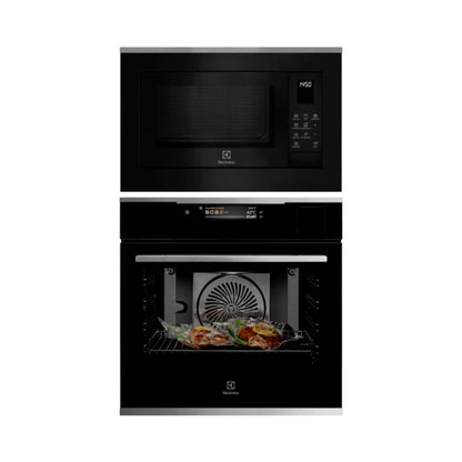 Electrolux Built In Oven with Full Steam Function UltimateTaste 900 KOAAS31X + Electrolux Built-In Convection Microwave UltimateTaste 700 EMSB25XC