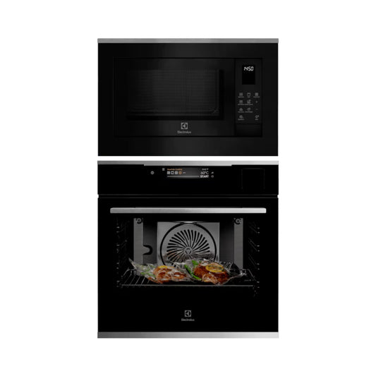 Electrolux Built In Oven with Full Steam Function UltimateTaste 900 KOAAS31X + Electrolux Built-In Convection Microwave UltimateTaste 700 EMSB25XC