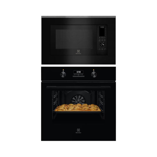 Electrolux Built In Oven with Steam Assist UltimateTaste 300 KOH3H00BK + Electrolux Built-In Convection Microwave with Air Fryer UltimateTaste 900 EMSB30XCF