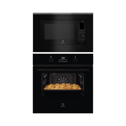 Electrolux Built In Oven with Full Steam Funtion UltimateTaste 500 KOD3H50BK + Electrolux Built-In Convection Microwave with Air Fryer UltimateTaste 900 EMSB30XCF