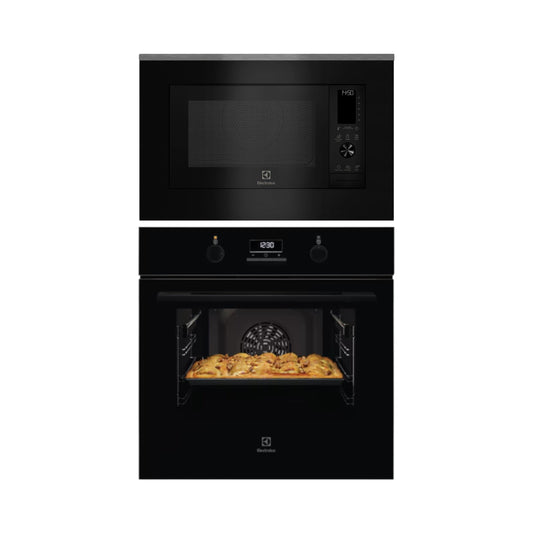 Electrolux Built In Oven with Full Steam Funtion UltimateTaste 500 KOD3H50BK + Electrolux Built-In Convection Microwave with Air Fryer UltimateTaste 900 EMSB30XCF