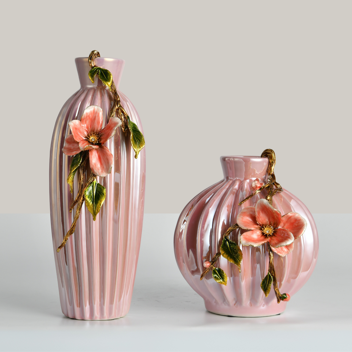 Peach Blossom Flower Vase (Set of 2)